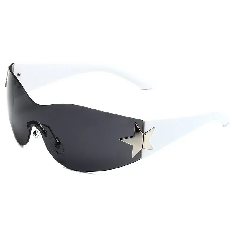 Randlose Y2K-Sonnenbrille mit Stern