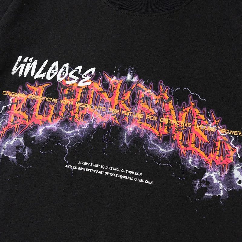 T-Shirt mit Blitz-Buchstaben-Print