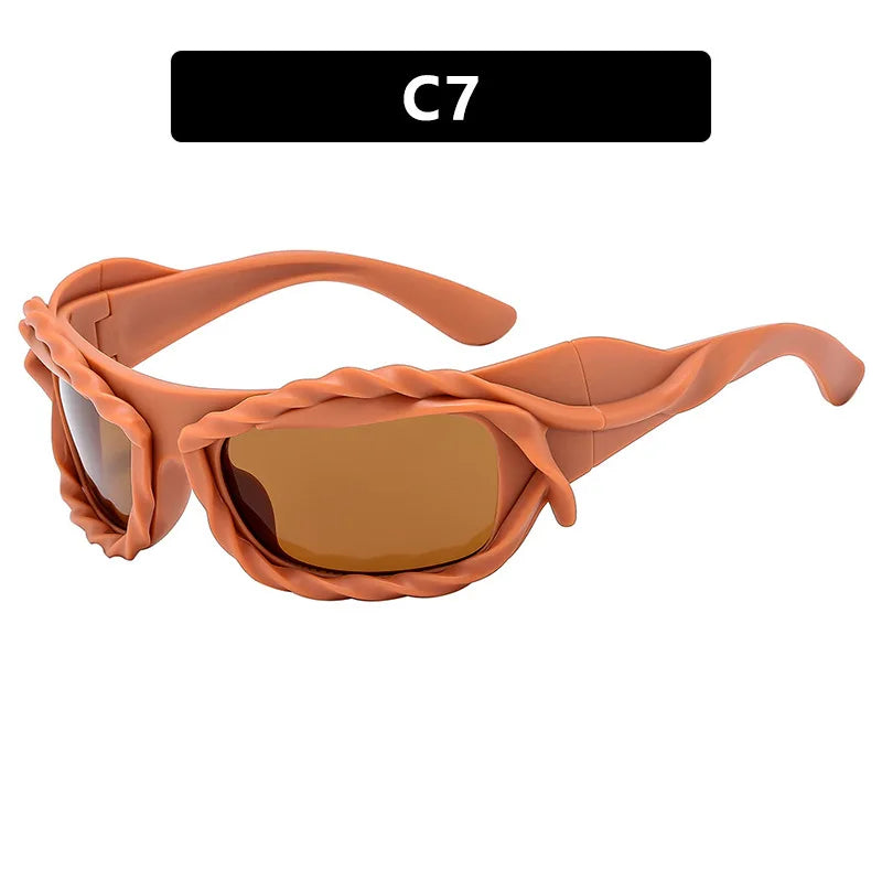 Gafas de sol irregulares retorcidas Y2K