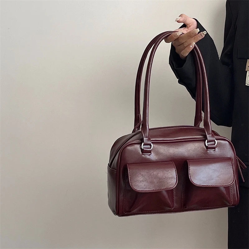 Bolso de hombro con doble bolsillo Y2K
