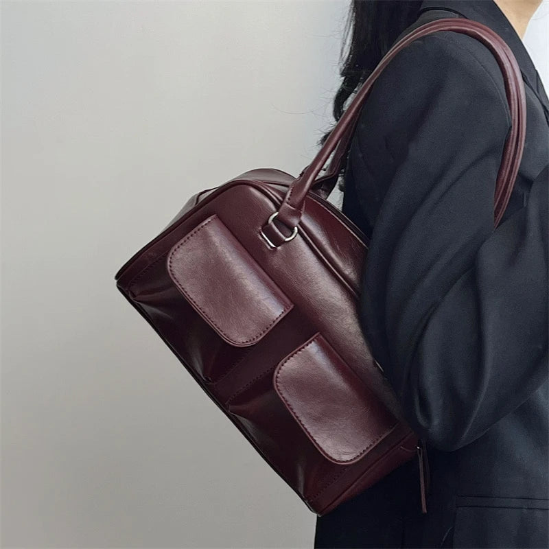 Bolso de hombro con doble bolsillo Y2K