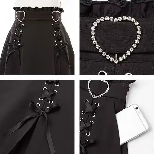 Süßer Gothic High Waist Minirock