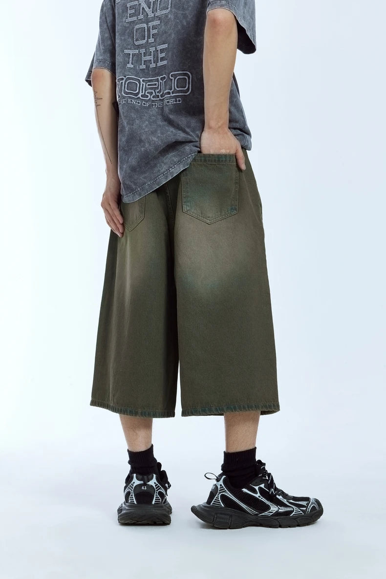 Zerrissene Carpenter-Jeans mit weitem Bein