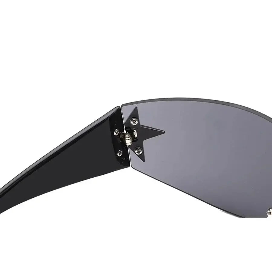 Randlose Y2K-Sonnenbrille mit Stern