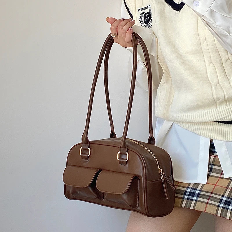 Bolso de hombro con doble bolsillo Y2K