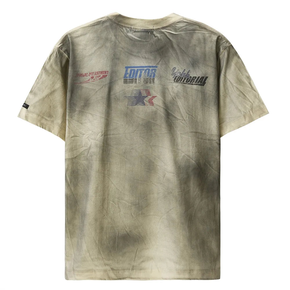 Vintage Letter Print Crew Neck T-Shirt