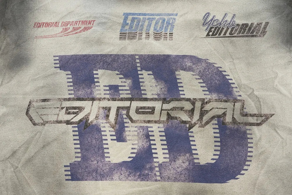 Vintage Letter Print Crew Neck T-Shirt