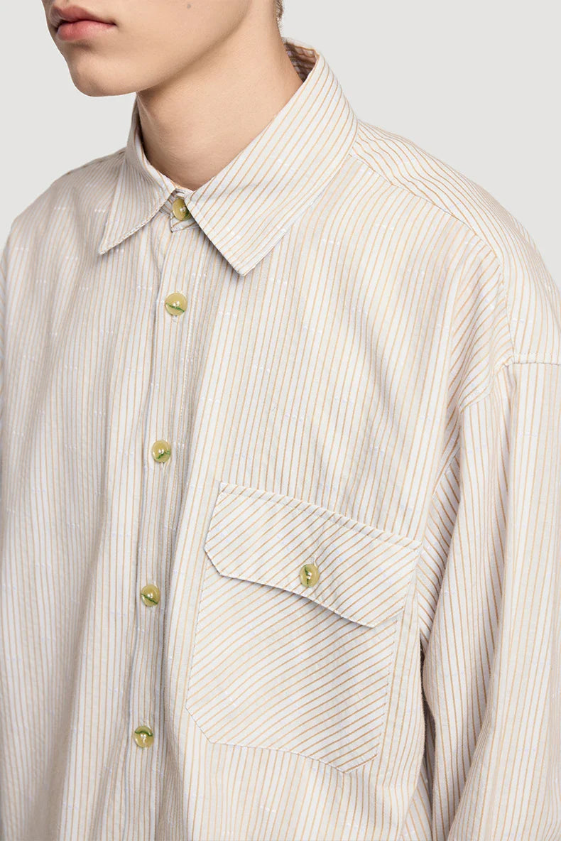 Camisa clásica holgada de rayas a cuadros