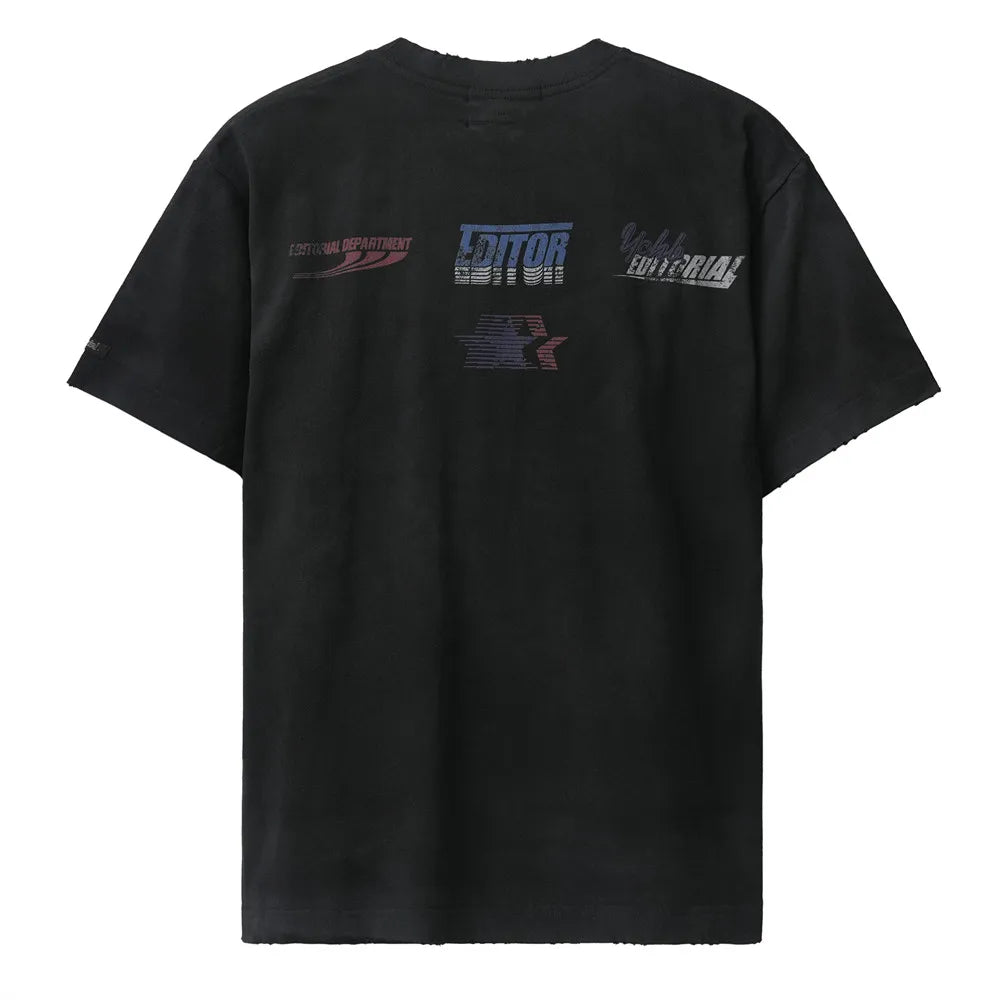 Vintage Letter Print Crew Neck T-Shirt