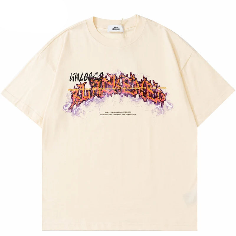 T-Shirt mit Blitz-Buchstaben-Print