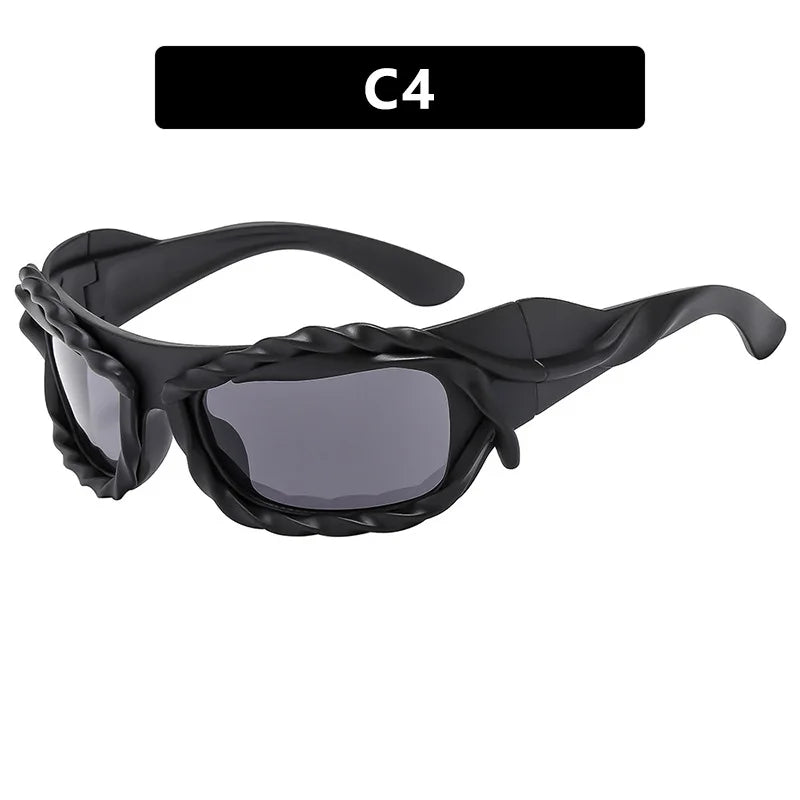 Gafas de sol irregulares retorcidas Y2K