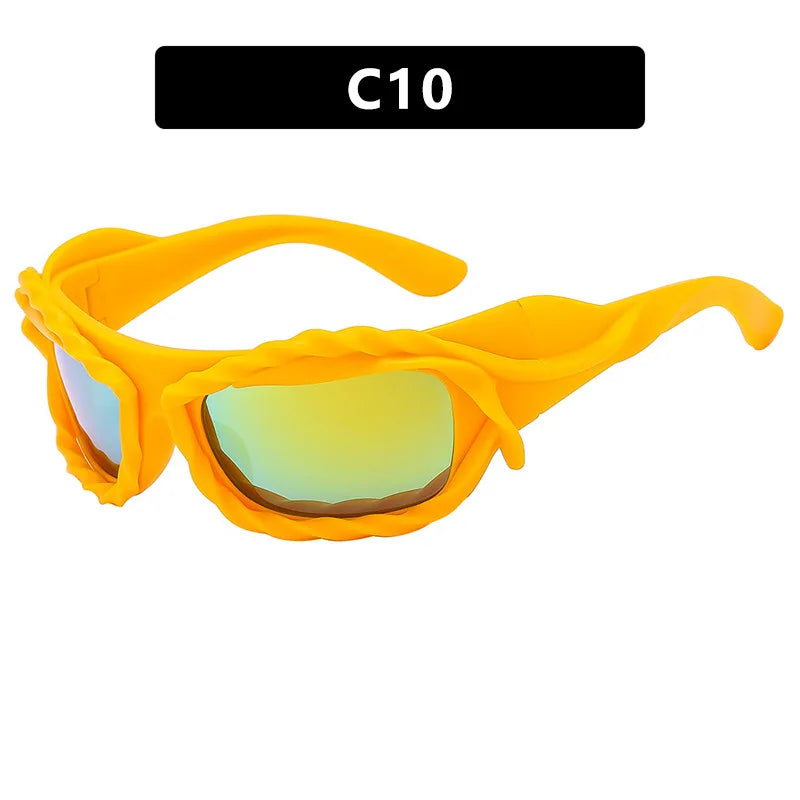 Gafas de sol irregulares retorcidas Y2K