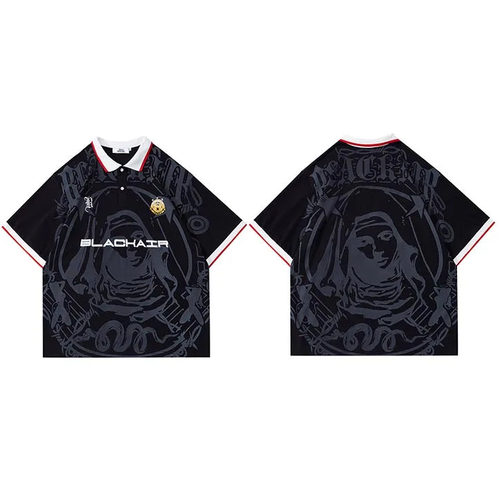 Vintage Virgin Mary Graphic Embroidered T-Shirt