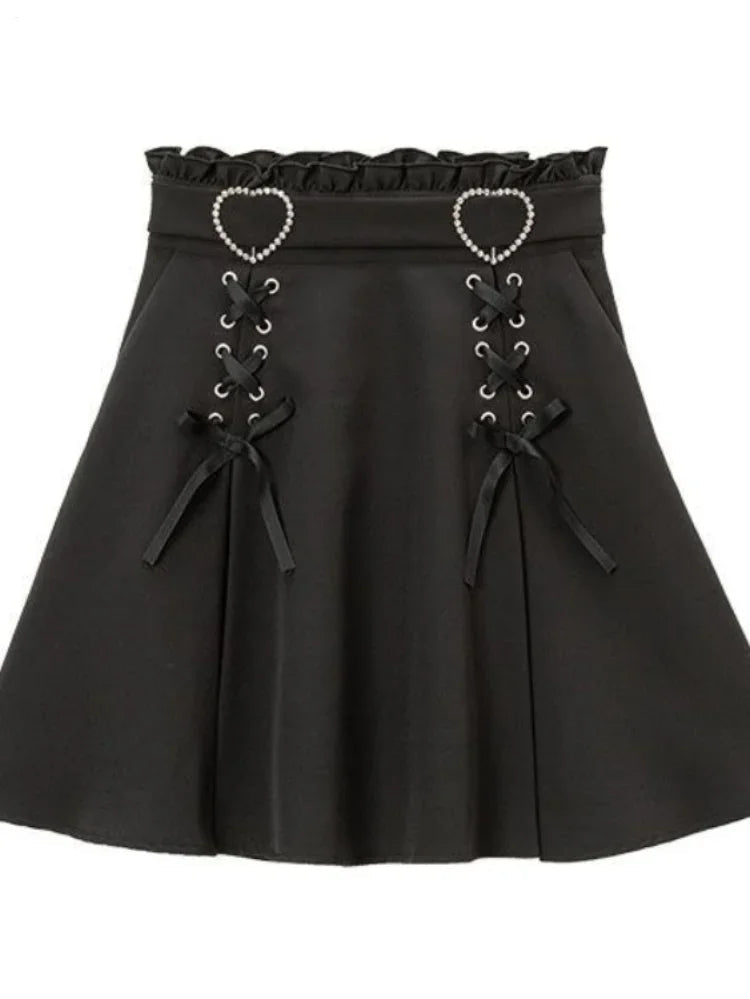 Süßer Gothic High Waist Minirock