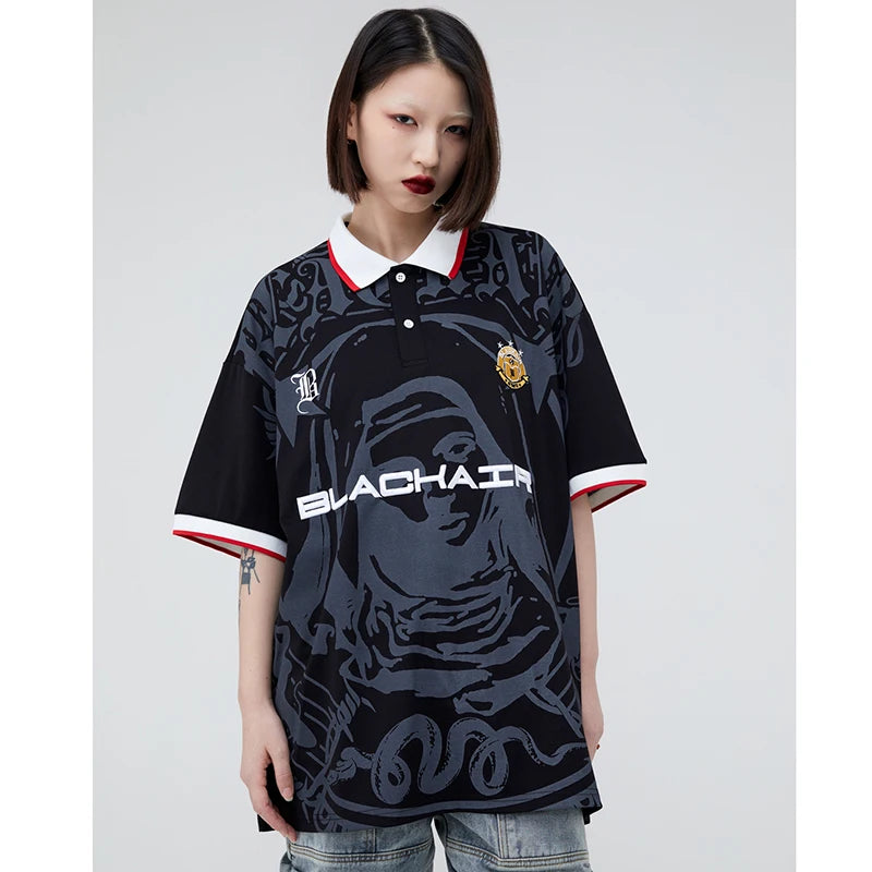 Vintage Virgin Mary Graphic Embroidered T-Shirt