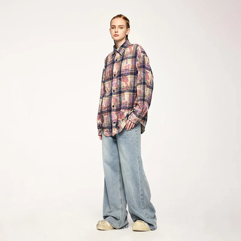 Vintage American Distressed Wide Leg Jeans