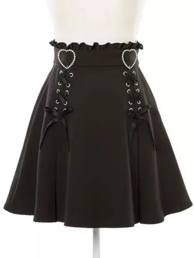 Süßer Gothic High Waist Minirock