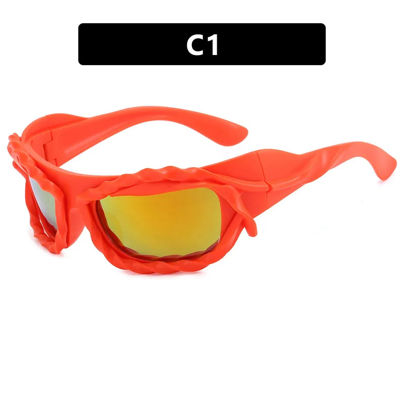 Gafas de sol irregulares retorcidas Y2K