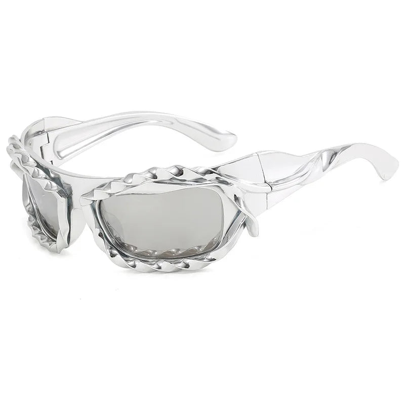 Gafas de sol irregulares retorcidas Y2K