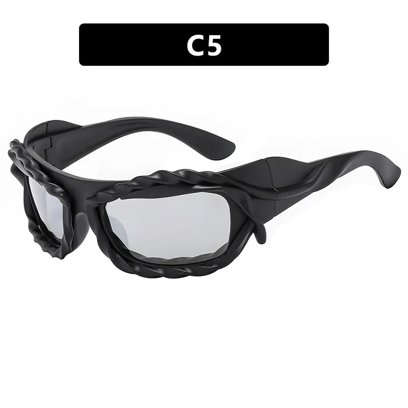 Gafas de sol irregulares retorcidas Y2K