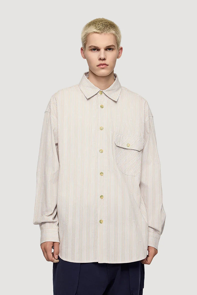 Camisa clásica holgada de rayas a cuadros