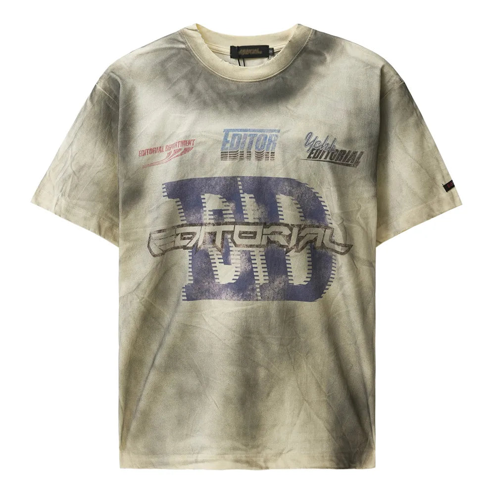 Vintage Letter Print Crew Neck T-Shirt