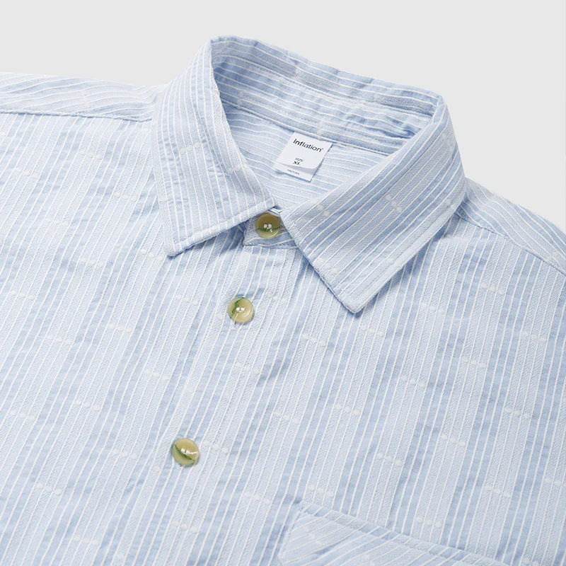 Camisa clásica holgada de rayas a cuadros