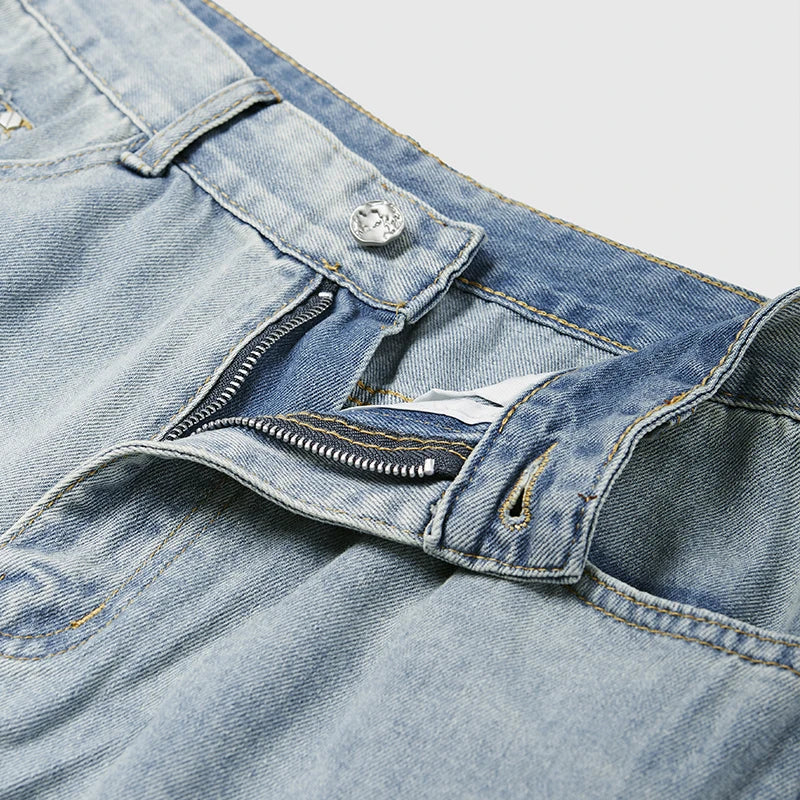 Vintage American Distressed Wide Leg Jeans