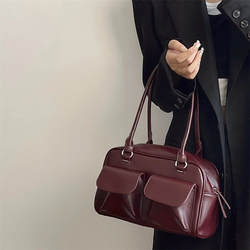 Bolso de hombro con doble bolsillo Y2K