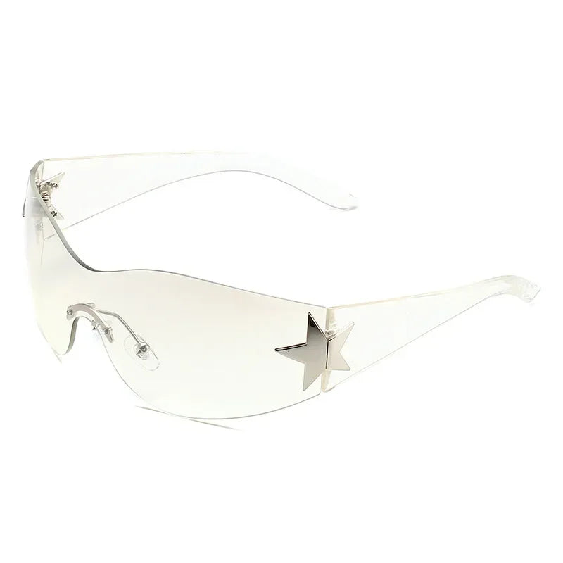 Randlose Y2K-Sonnenbrille mit Stern