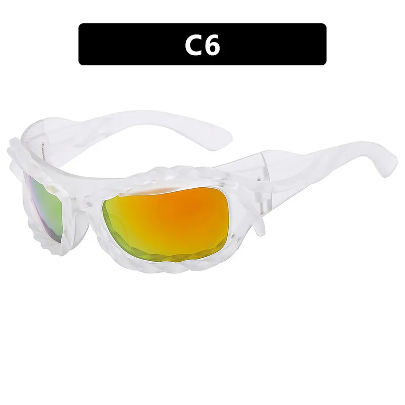 Gafas de sol irregulares retorcidas Y2K