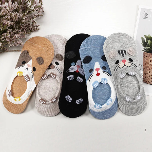 Adorable Animal Print Low Cut School Socks