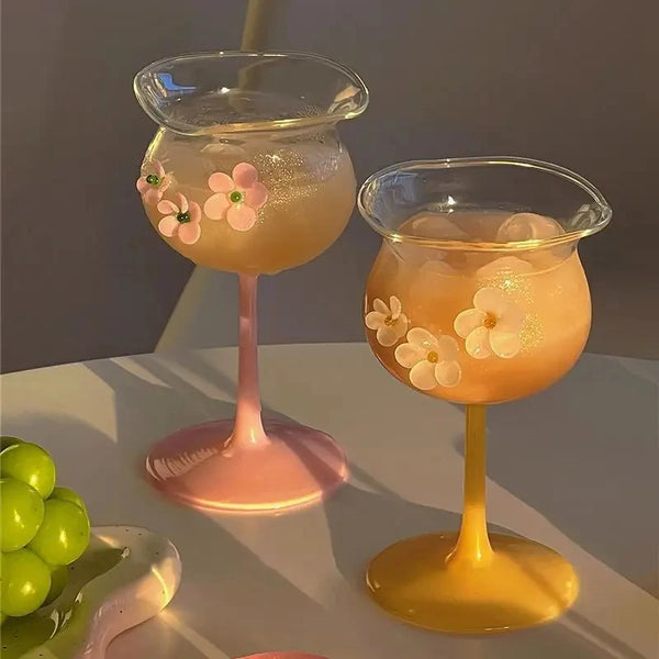 Flower-Designed Asymmetric Aesthetic Glass