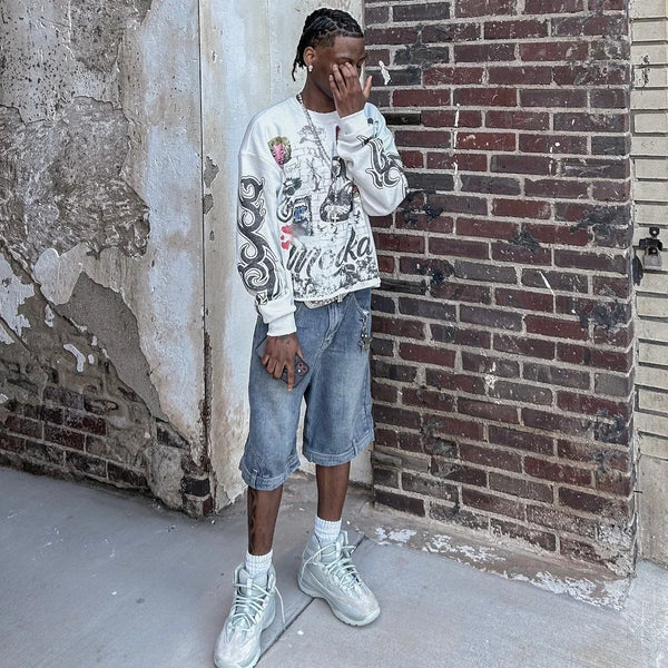 Y2K Graphic Print Graphitti Sweatshirt