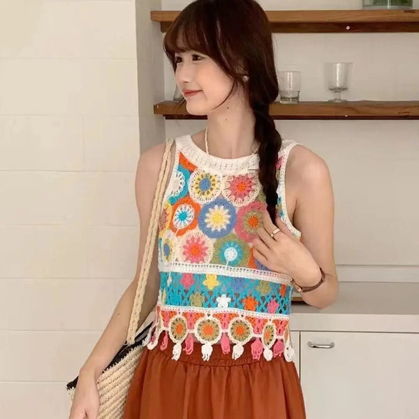 Handmade Knitted Vest Sleeveless Top