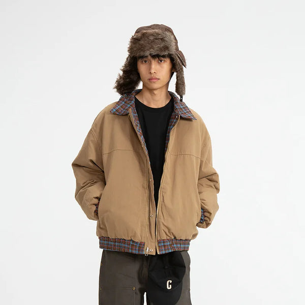 Double Sided Warm Vintage Cotton Bomber Jacket