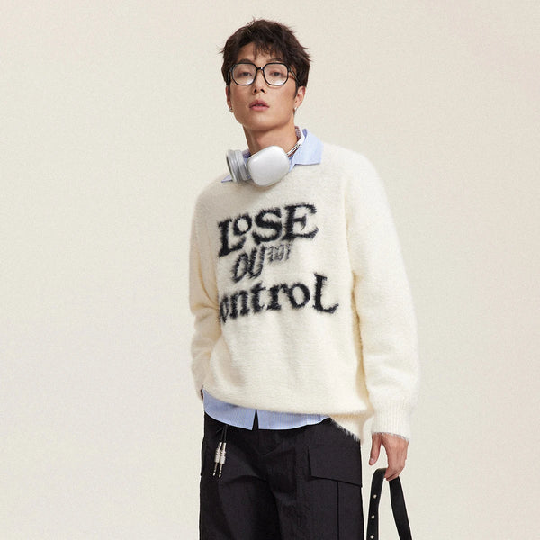 Jacquard Knit Sweater Oversized Causal Pullover