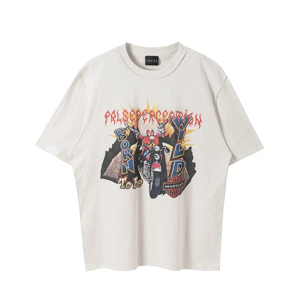 Vintage Anime Print Loose T-Shirt