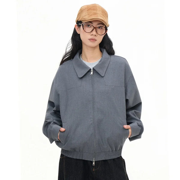 Stylish Gray Bomber Jacket