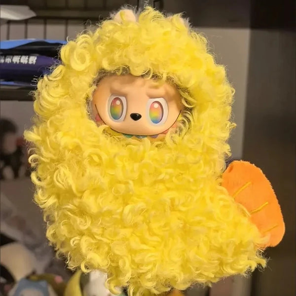 Lobubu-Inspired Bright Yellow Knitted Baby Sleep Toy