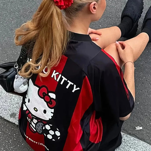 Gothic Kitty Anime Print T-Shirt