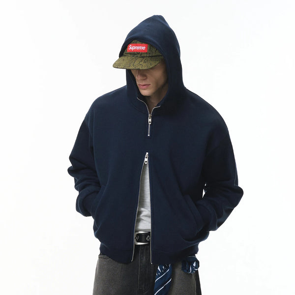 Double Zipper High-collar Hoodie