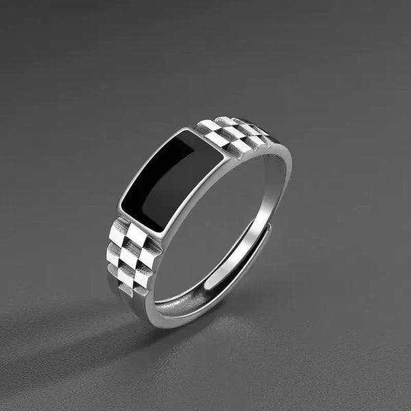 Korean Silver Plated Vintage Geometric Ring