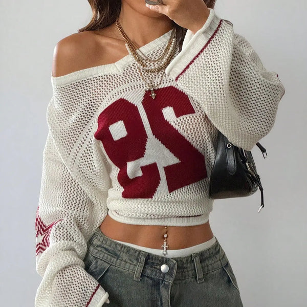 Burgundy Digital Knitted Sweater
