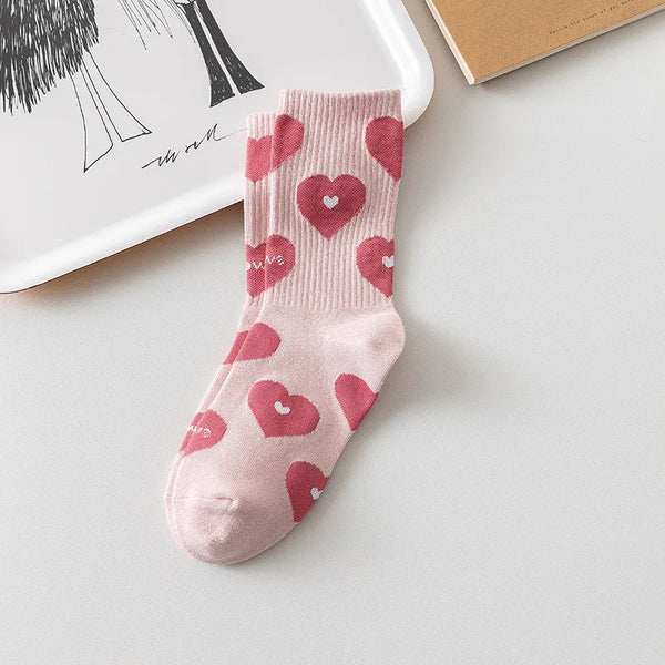 Pink Strawberry Cute Casual Women Socks