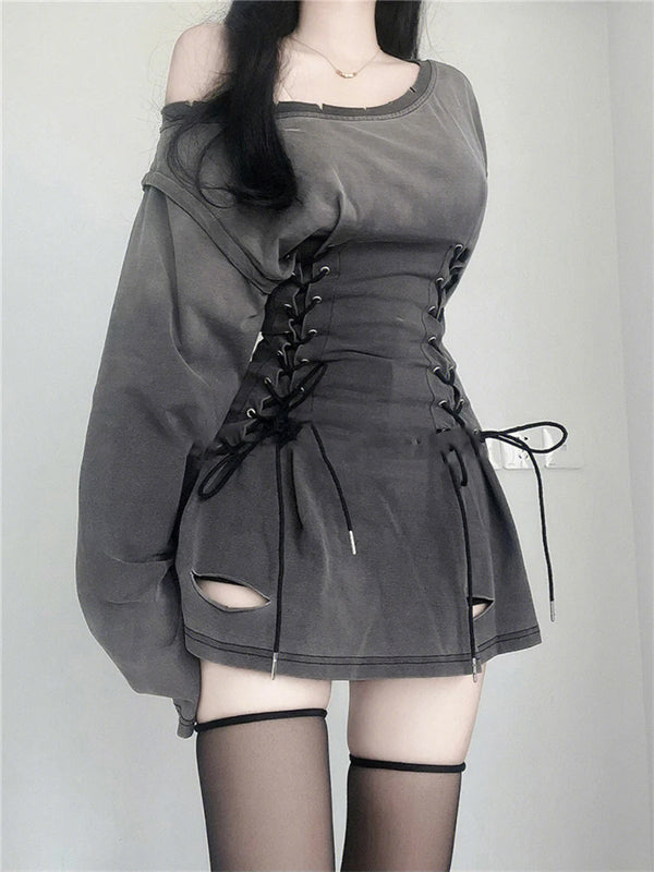 Acubi Corset Drawstring Mini Dress