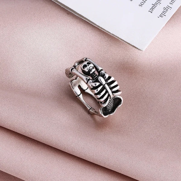 Punk Skeleton Rolling Ring