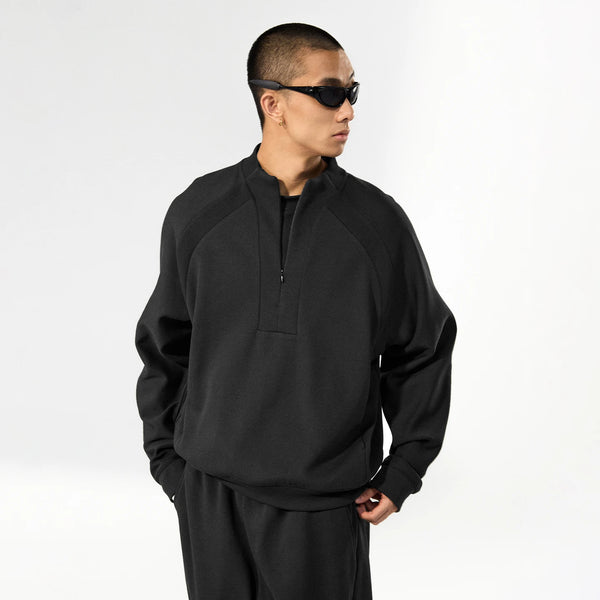 Zip-up Solid Color Winter Sweatshirt