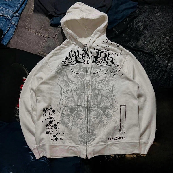 Gothic Retro Zipper Hoodie