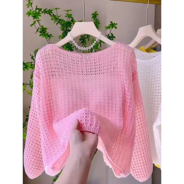 Handmade Knitted Crochet Loose Sweater